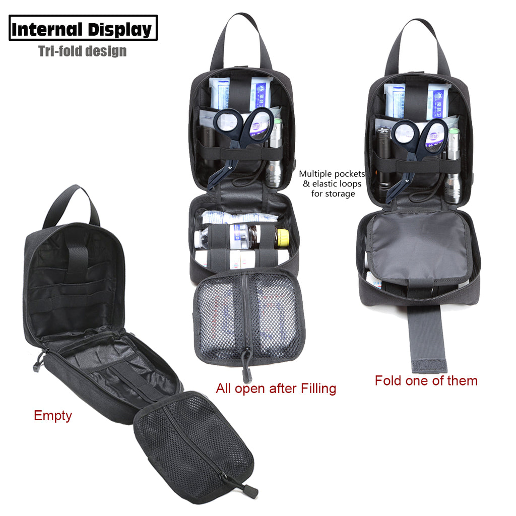 TOUROAM Tactical MOLLE IFAK Pouch Rip-Away EMT First Aid Kit Survival Gear Bag