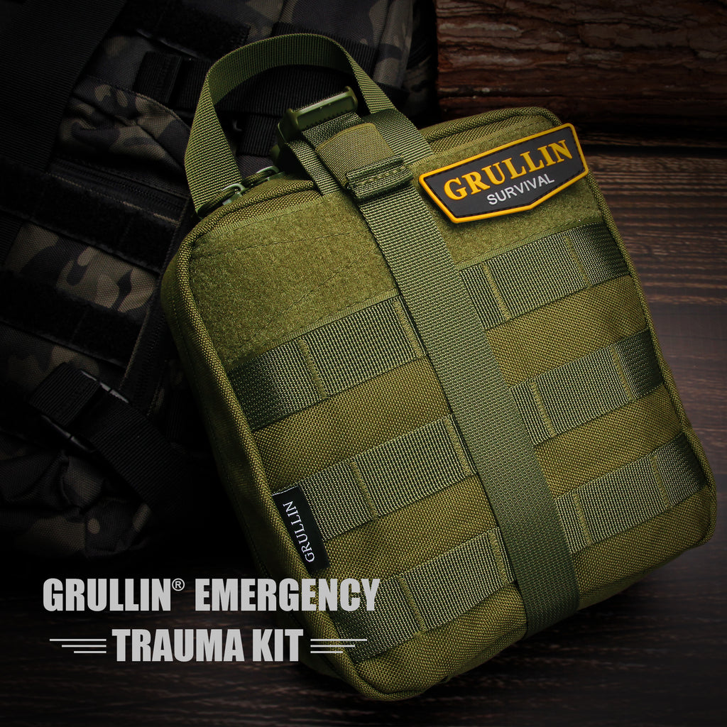 GRULLIN IFAK Trauma First Aid Kit, Tactical Molle Military Emergency Set
