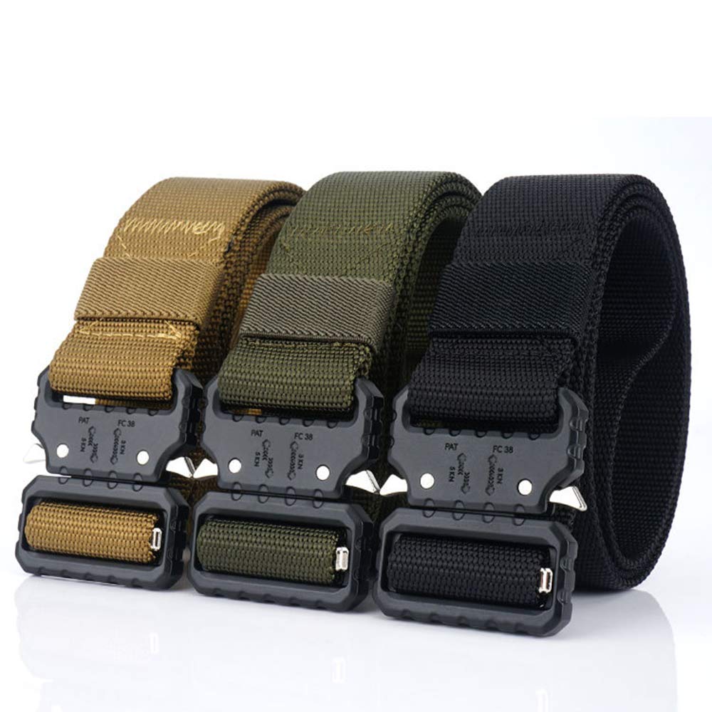 GRULLIN Tactical Nylon Belt | Quick Release Military Style Riggers Web Waist Belt  Heavy Duty Metal Buckle